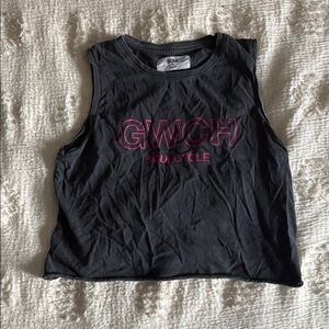 SoulCycle Black Boxy Crop Muscle Tee